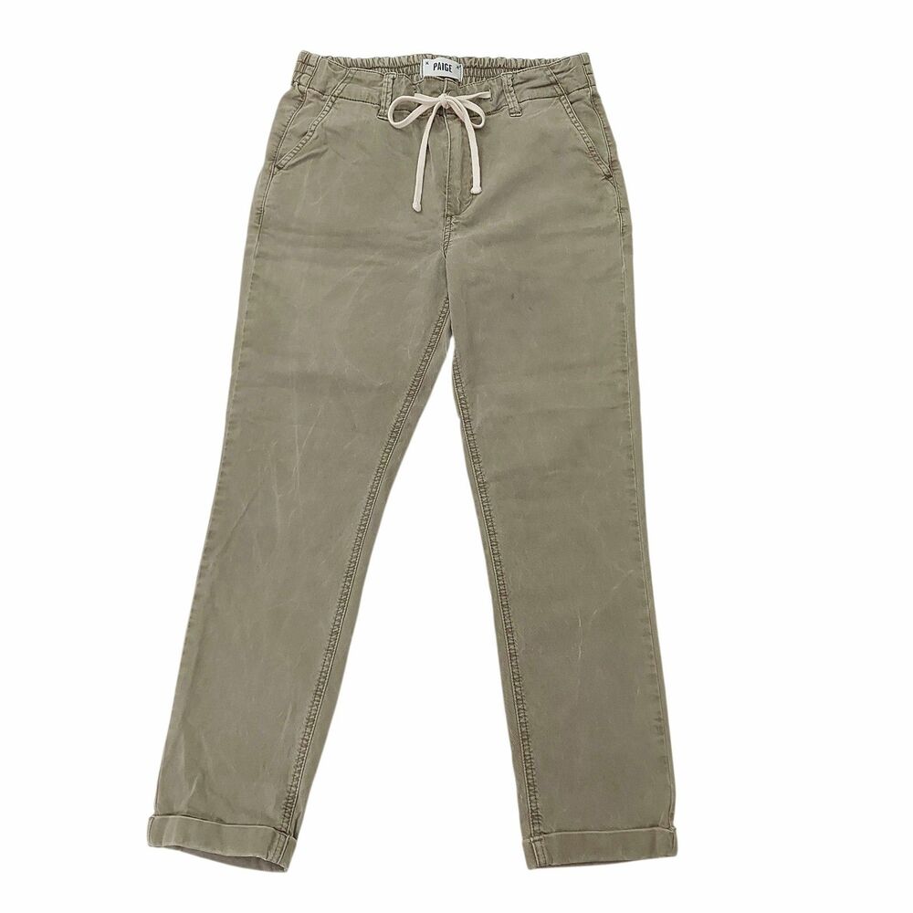 Paige Christy Pant Womens 28 Green Ankle Cuffed Stretch Comfort Tencel Casual